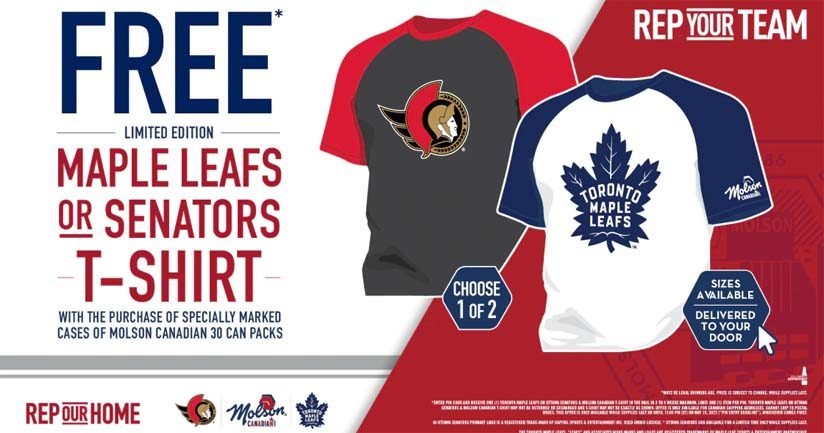 Leafs or Senators T-shirt Promotion by Molson Canadian