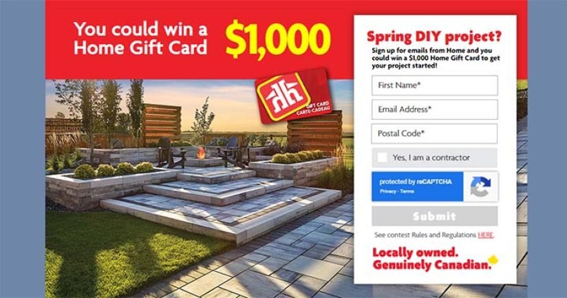 Win a $1,000 Gift Card Contest by Home Hardware