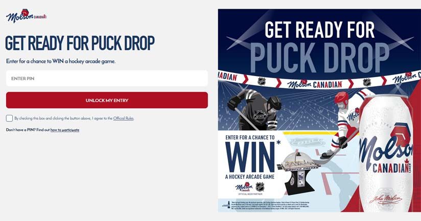 Bubble Hockey Arcade Game Sweepstakes by Molson Canadian / Export