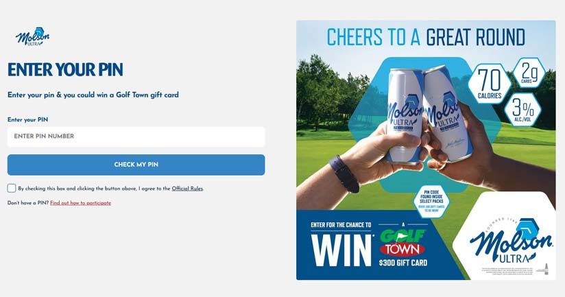 Golf Town Gift Card Contest by Molson Ultra