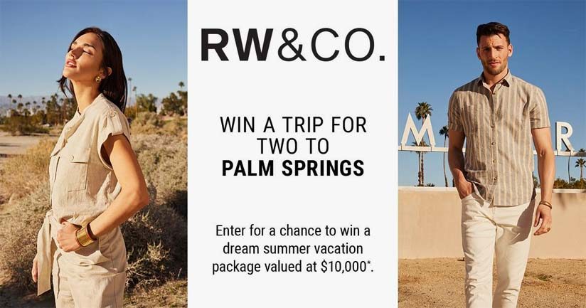 RW&CO. Win a Trip to Palm Springs Contest